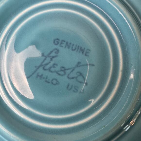 Set of 4 Fiesta Fiestaware Original Vintage 1937-1969 Turquoise Saucer Plates - Picture 8 of 9